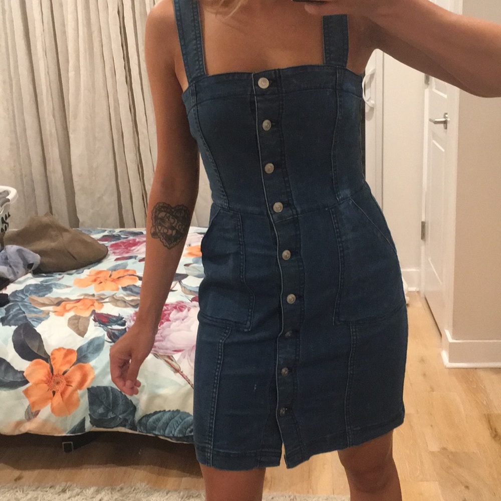 H&M jean dress with button-front closure